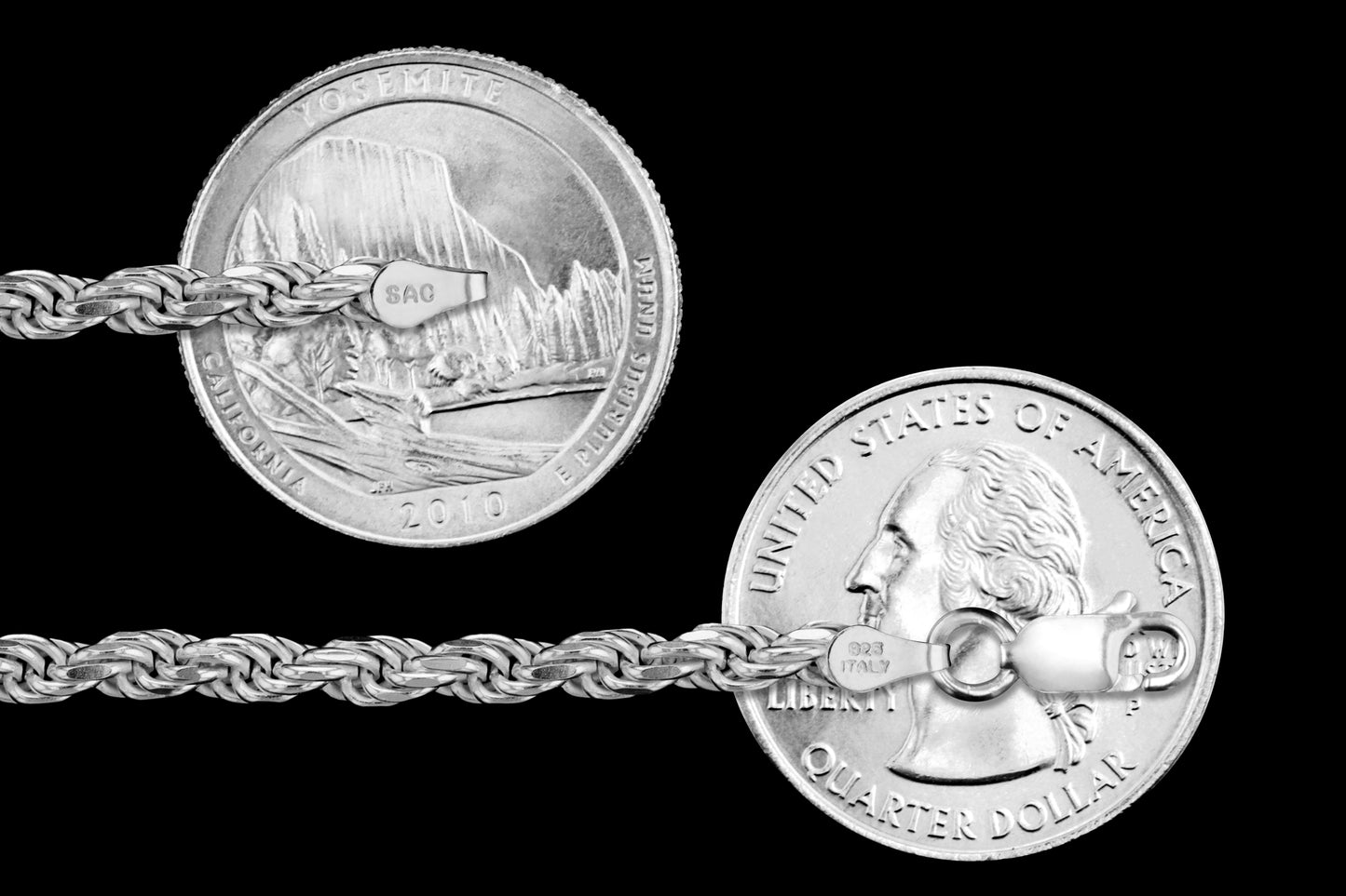 Rope 080 - 3.7mm - Sterling Silver Rope Chain Necklace