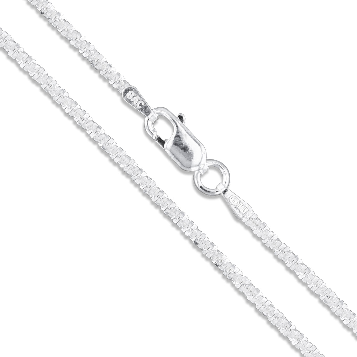 Criss Cross 050 - 2.9mm - Sterling Silver Criss Cross Chain Necklace