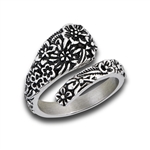 Stainless Steel Spoon Ring With FLOWERS