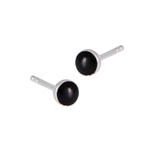 STERLING SILVER 4 mm Stud Earring with Synthetic Black Onyx