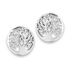 Sterling Silver Tree Of Life Stud Earring