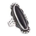 Sterling Silver RING with Synthetic Black Onyx