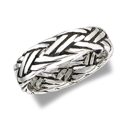 Sterling Silver Bali Style Heavy Rope Ring