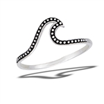 Sterling Silver Granulated Dot Wave RING