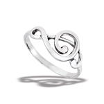 Sterling Silver Musical Clef RING