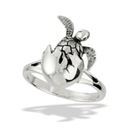 Sterling Silver Egg RING With Hatching Turtle (Moves)