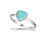 Sterling Silver High Polish Triangle Ring With Synthetic Turquoise