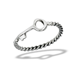 Sterling Silver Key RING With Twist Band