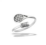 Sterling Silver Adjustable Tennis Racqet RING