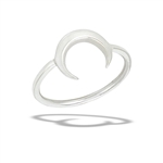 Sterling Silver High Polish Crescent Moon RING