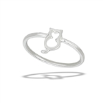 Sterling Silver Sitting Cat RING
