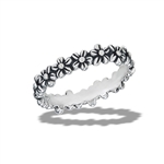 Sterling Silver Alternating FLOWER Ring
