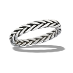 Sterling Silver Heavy Bali Style Rope RING