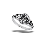 Sterling Silver Swirl Design Ring With Granulation