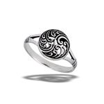Sterling Silver Yin And Yang Ring With Swirls