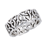 Sterling Silver Heavy Endless Triquetras RING