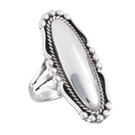 Sterling Silver Heavy Victorian Oval RING