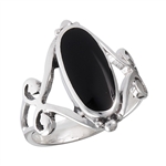 Sterling Silver RING With Synthetic Black Onyx