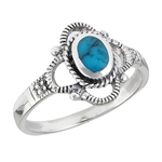 Sterling Silver RING with Synthetic Turquoise