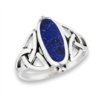 Sterling Silver Celtic Knot RING with Synthetic Sodalite