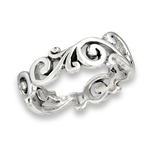 Sterling Silver Solid Weave Swirl RING