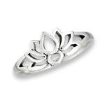 Sterling Silver Small Lotus Silhouette RING