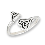 Sterling Silver Double Triquetra Key Ring