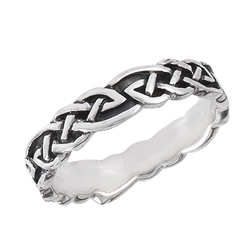 Sterling Silver Solid Celtic Weave Ring