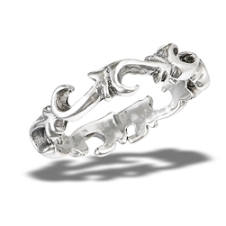 Sterling Silver Repeating Fishhook Ring