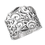 Sterling Silver Sturdy Victorian Filigree RING