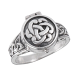 Sterling Silver Celtic Poison RING (Opens)