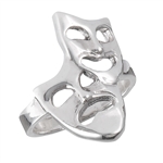 ''Sterling Silver Heavy, High Polish  Comedy Tragedy RING''