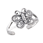 Sterling Silver Butterfly Toe RING