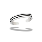 ''Sterling Silver High Polish ''''Lines'''' Toe RING''