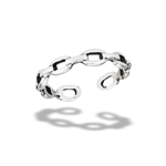 ''Sterling Silver Thin, Oxidized Cable Link Toe RING''