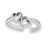 Sterling Silver Loving Hearts Toe Ring