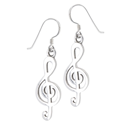 Sterling Silver Clef Note Earring