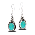 Sterling Silver Earring with Synthetic Turquoise