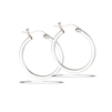 Sterling Silver 2 mm x 25 mm Squared off Tube Hoop Earring