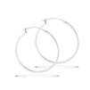 Sterling Silver 2 mm x 50 mm Squared Off Tube Hoop Earring