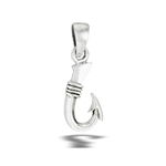 STERLING SILVER Small Fish Hook Pendant