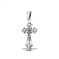Sterling Silver Victorian Filigree Cross Pendant