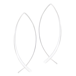 Sterling Silver Elongated Fish Earring