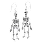 Sterling Silver Medium Skeleton With Moving Limbs EARRING