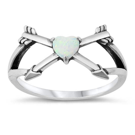 Fashion Bow Arrow Promise Heart Ring New .925 Sterling Silver Band Sizes 5-10