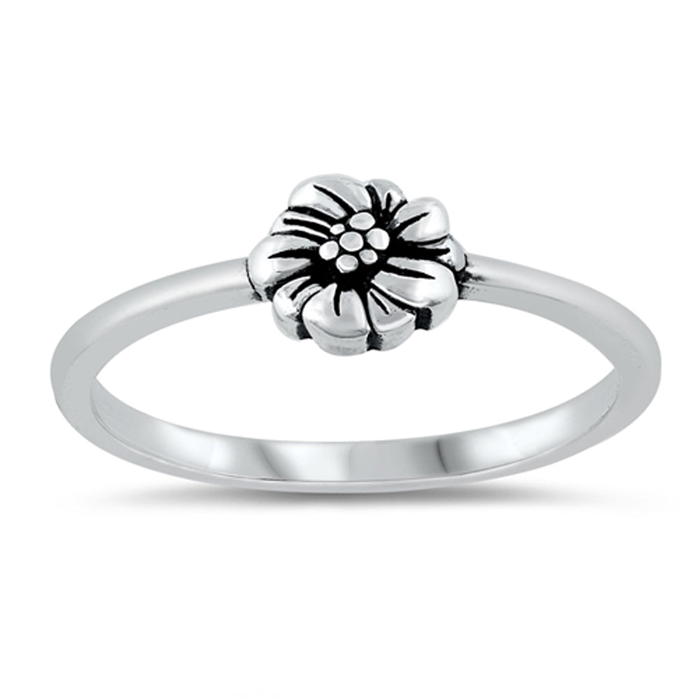 Cute Tropical Flower Hibiscus Ring New .925 Sterling Silver Band Sizes 4-10