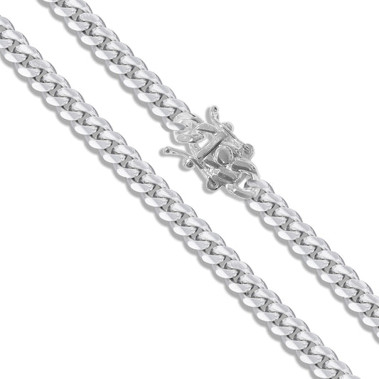 Miami Cuban 120 Box Lock - 4.2mm - Sterling Silver Miami Cuban Link Chain