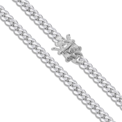 Miami Cuban 250 Box Lock - 9.2mm - Sterling Silver Miami Cuban Link Chain
