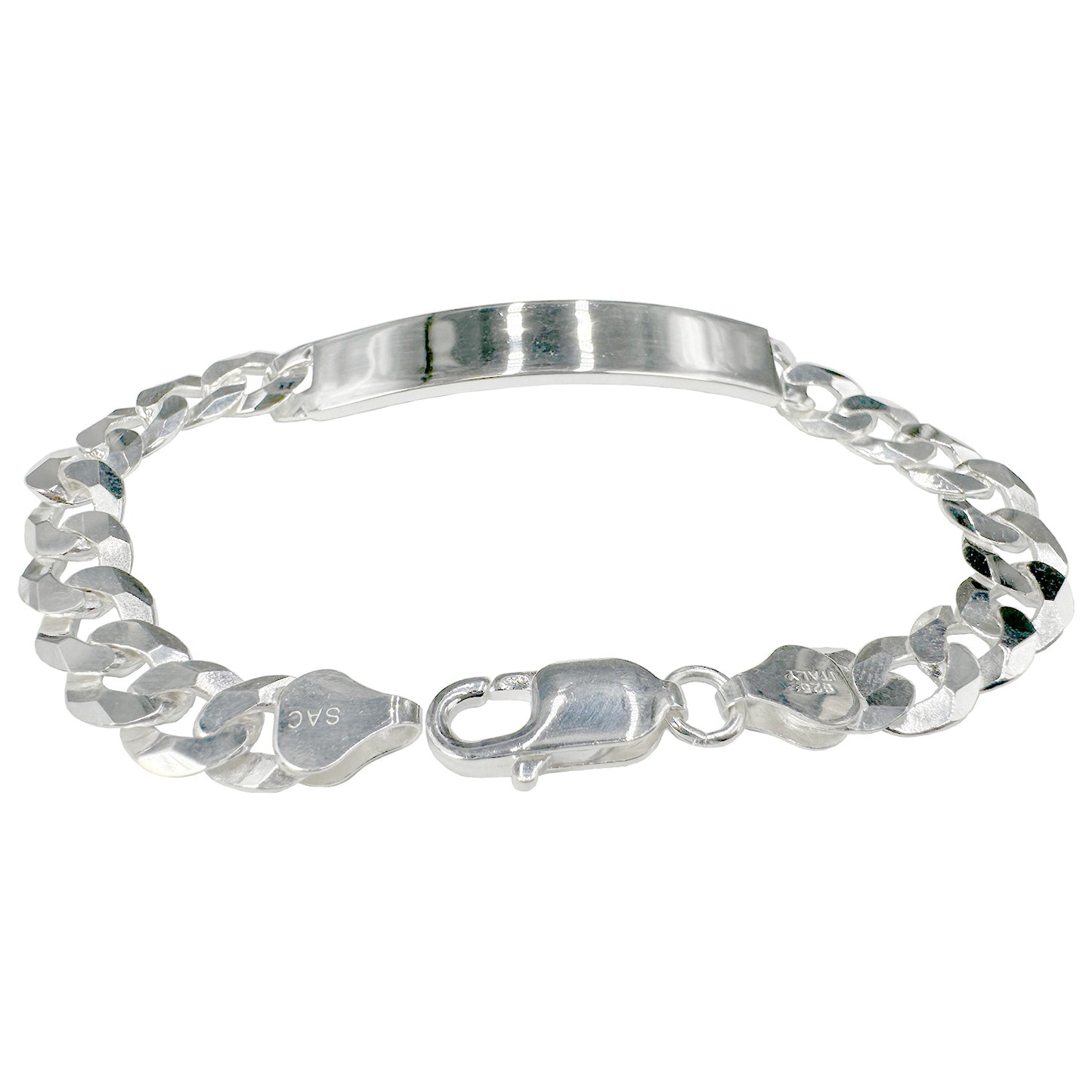 Curb ID 120 - 5.3mm - Sterling Silver Flat Curb ID Bracelet
