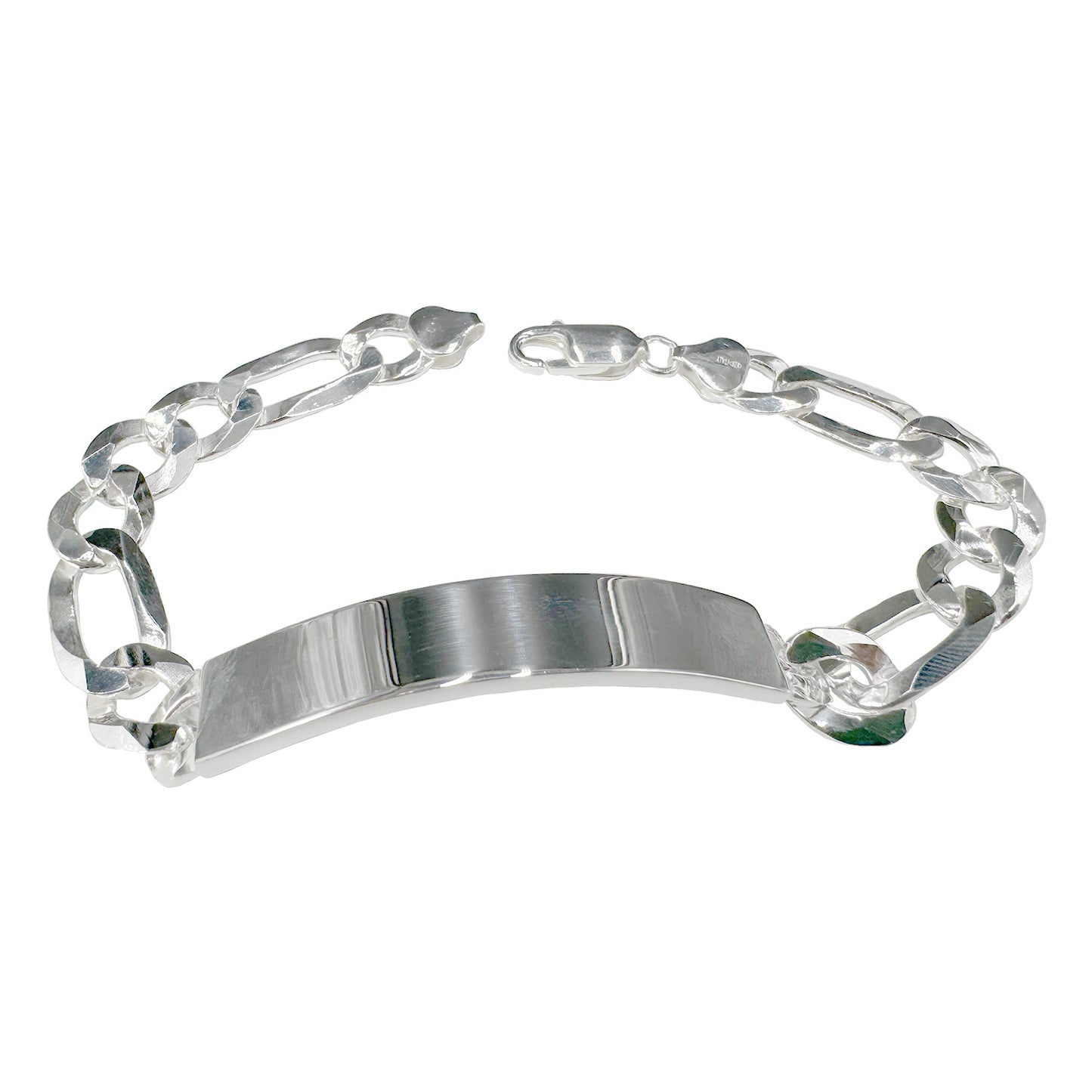 Figaro ID 080 - 4.0mm - Sterling Silver Flat Figaro ID Bracelet